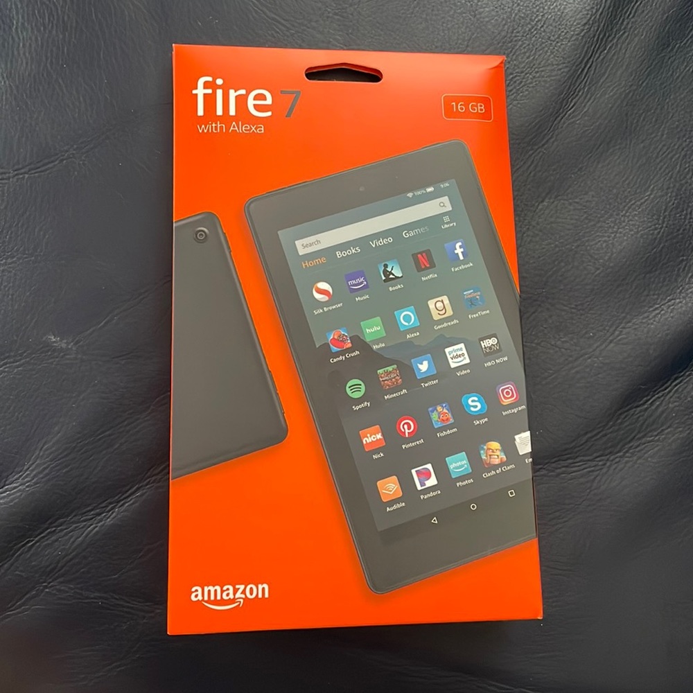 Black Amazon fire 7 tablet 16 gb of storage